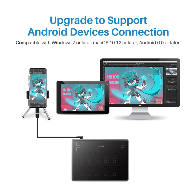 Mesa Digitalizadora Desenho GrÃ¡fico e Digital HUION H430P
