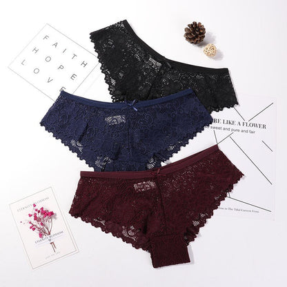 Calcinha em Renda Sexy Lace - Kit com 3 peÃ§as