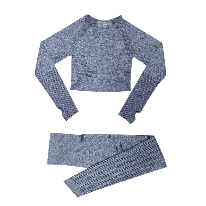 Conjunto Feminino Fitness Yoga Manga Longa - 2 peÃ§as