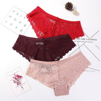 Calcinha em Renda Sexy Lace - Kit com 3 peÃ§as