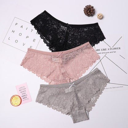 Calcinha em Renda Sexy Lace - Kit com 3 peÃ§as
