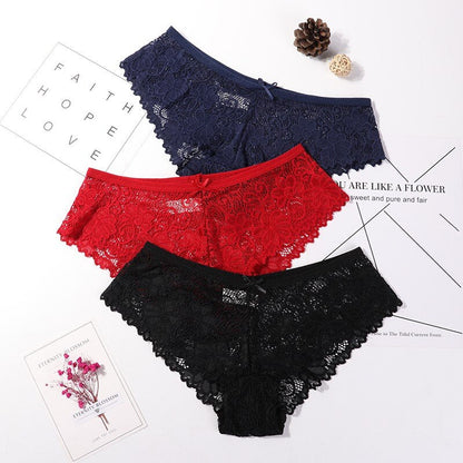 Calcinha em Renda Sexy Lace - Kit com 3 peÃ§as