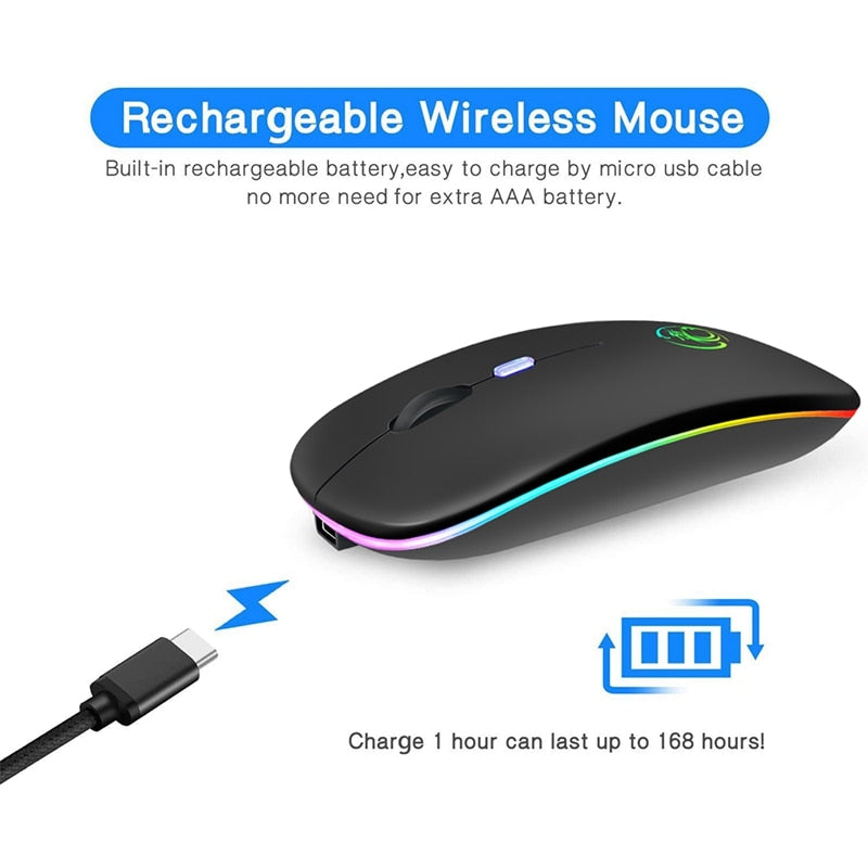 Mouse Wireless Bluetooth RGB RecarregÃ¡vel iMice