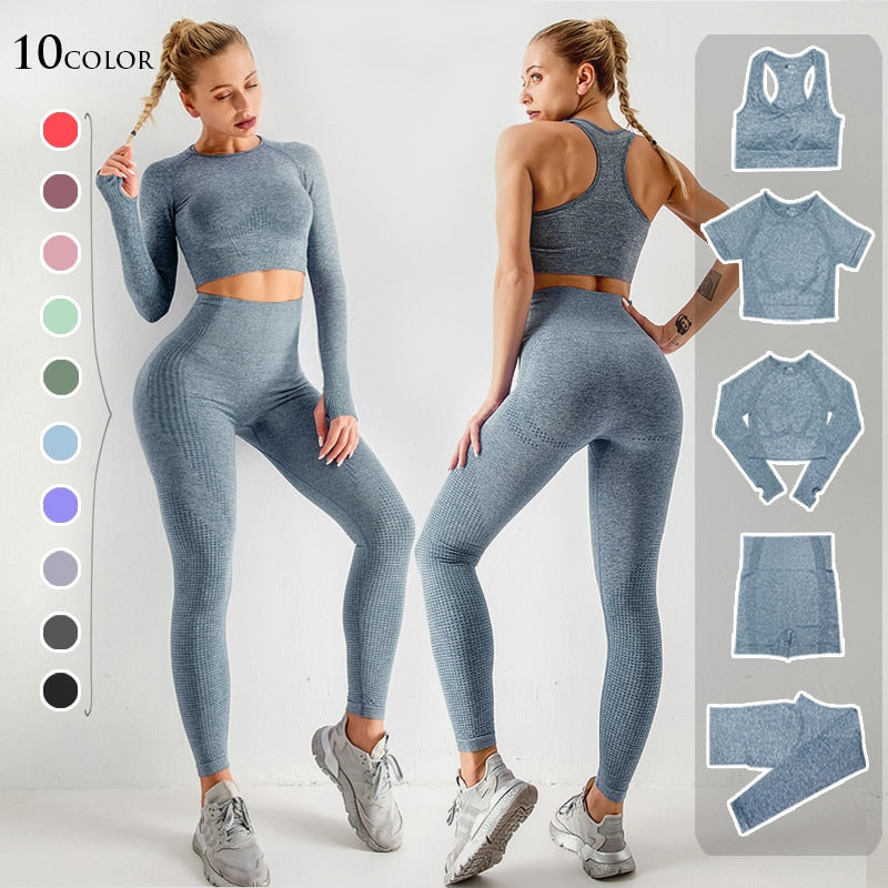 Conjunto Feminino Fitness Yoga - 5 peÃ§as