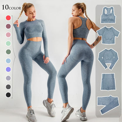 Conjunto Feminino Fitness Yoga - 5 peÃ§as