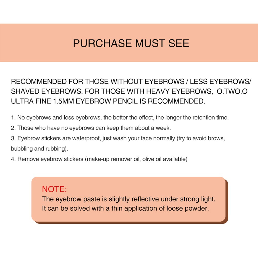 Sobrancelha Adesiva O.TWO.O Longa DuraÃ§Ã£o