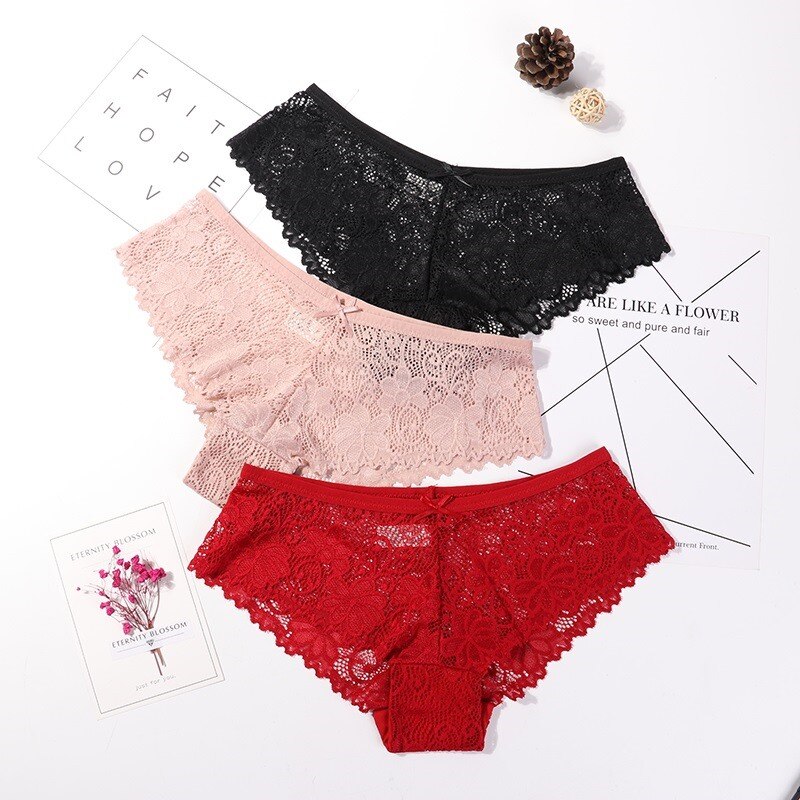 Calcinha em Renda Sexy Lace - Kit com 3 peÃ§as