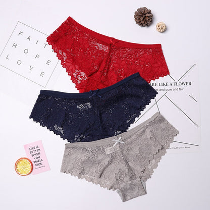 Calcinha em Renda Sexy Lace - Kit com 3 peÃ§as