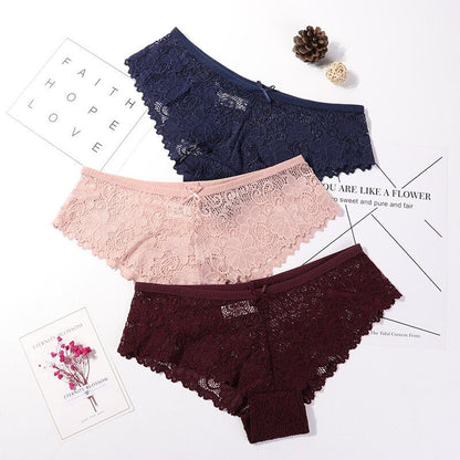 Calcinha em Renda Sexy Lace - Kit com 3 peÃ§as